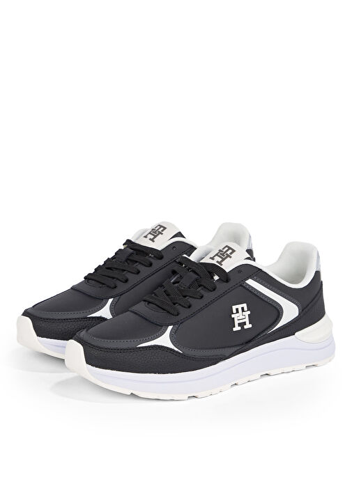 Tommy Hilfiger Siyah Kadın Deri Sneaker FW0FW08325 - Görsel 4
