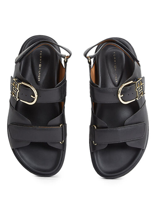 Tommy Hilfiger Siyah Kadın Deri Sandalet FW0FW08799 - Görsel 5