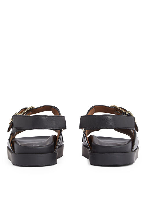 Tommy Hilfiger Siyah Kadın Deri Sandalet FW0FW08799 - Görsel 6