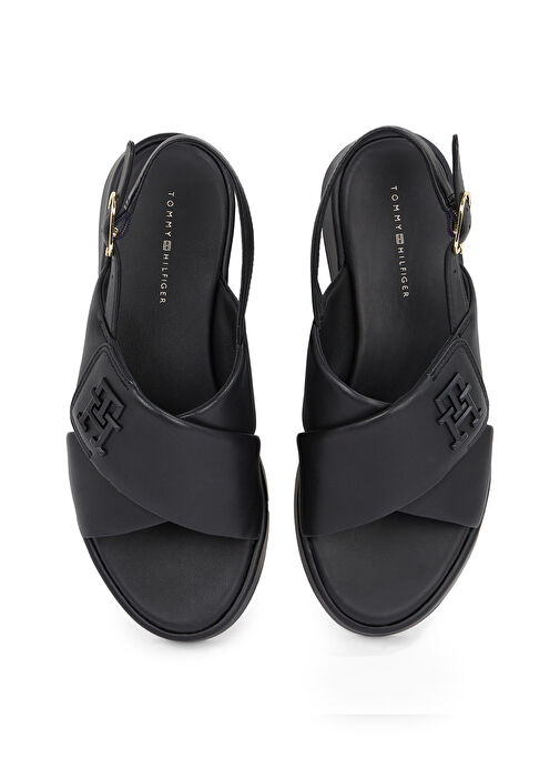 Tommy Hilfiger Siyah Kadın Deri Sandalet FW0FW08808 - Görsel 5