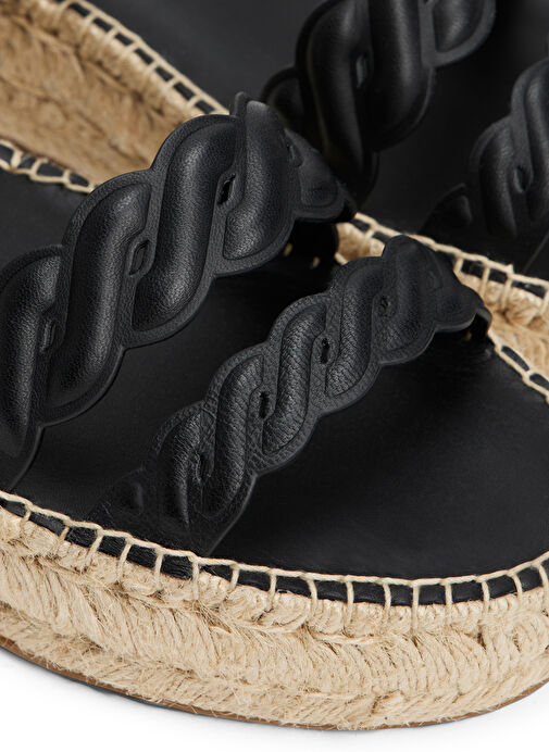 Tommy Hilfiger Siyah Kadın Deri Sandalet FW0FW08496 - Görsel 7