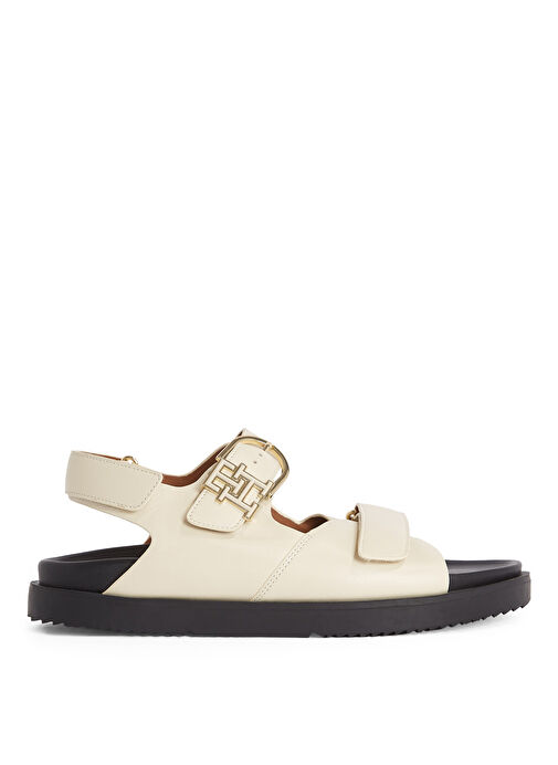 Tommy Hilfiger Ekru Kadın Deri Sandalet FW0FW08799 - Görsel 2