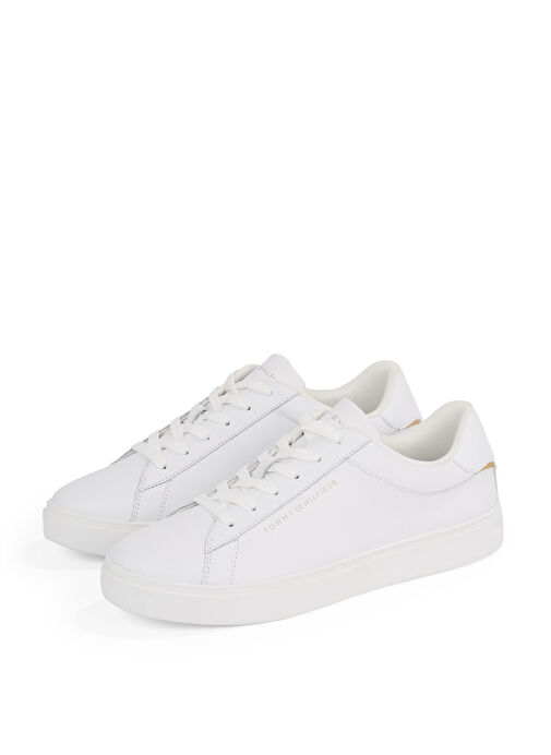 Tommy Hilfiger Beyaz Kadın Deri Sneaker FW0FW08320 - Görsel 4