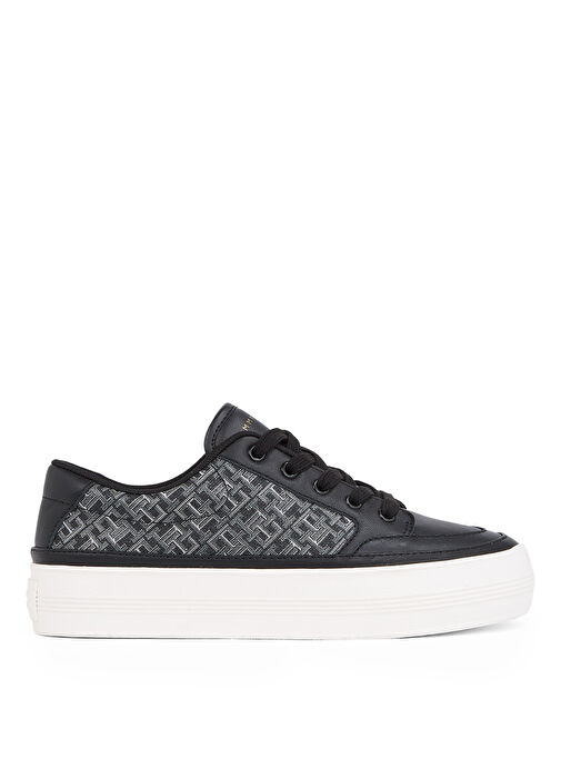Tommy Hilfiger Siyah Kadın Deri Sneaker FW0FW08331 - Görsel 2