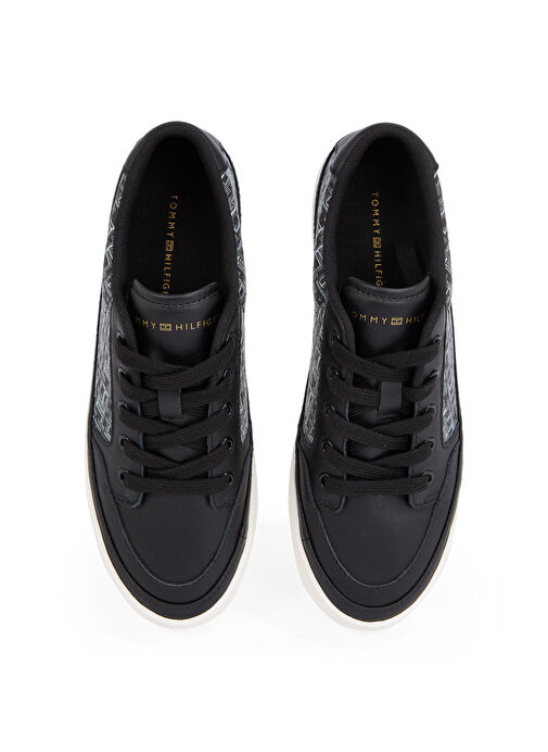 Tommy Hilfiger Siyah Kadın Deri Sneaker FW0FW08331 - Görsel 4