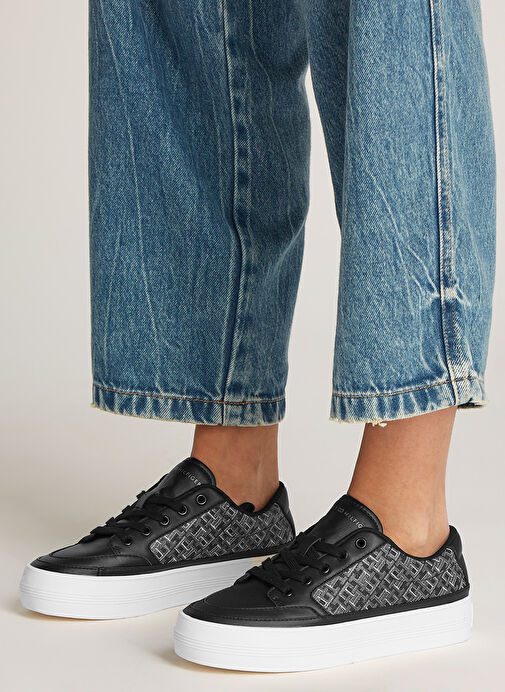 Tommy Hilfiger Siyah Kadın Deri Sneaker FW0FW08331 - Görsel 7