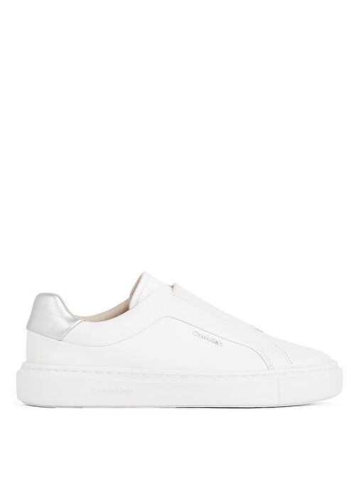 Calvin Klein Beyaz - Gümüş Kadın Deri Sneaker HW0HW02289 - Görsel 2