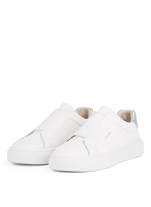 Calvin Klein Beyaz - Gümüş Kadın Deri Sneaker HW0HW02289 - Görsel 3