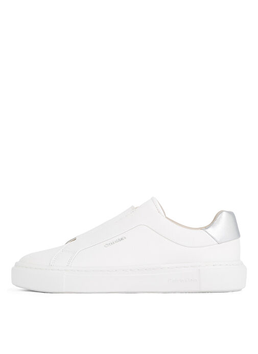 Calvin Klein Beyaz - Gümüş Kadın Deri Sneaker HW0HW02289 - Görsel 5