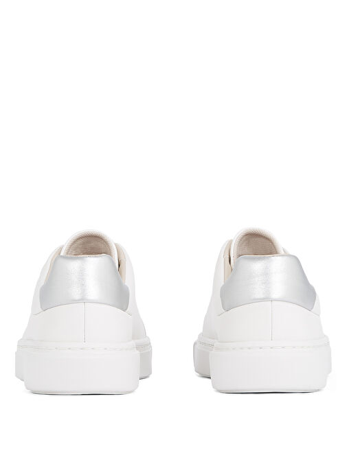 Calvin Klein Beyaz - Gümüş Kadın Deri Sneaker HW0HW02289 - Görsel 6