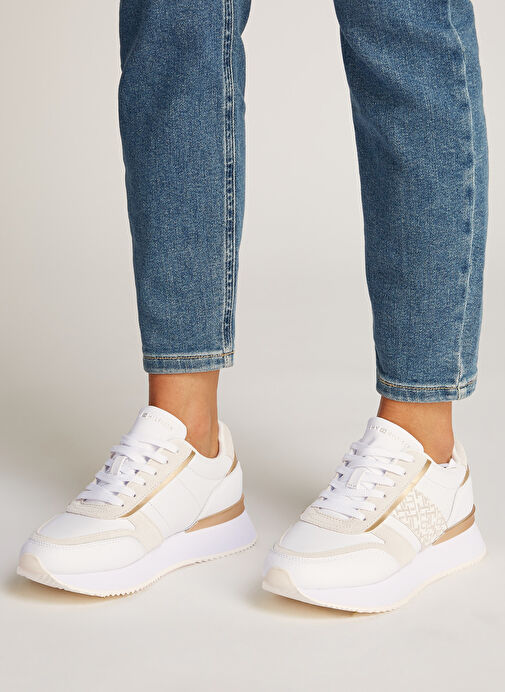 Tommy Hilfiger Beyaz Kadın Deri Sneaker FW0FW08387 - Görsel 7