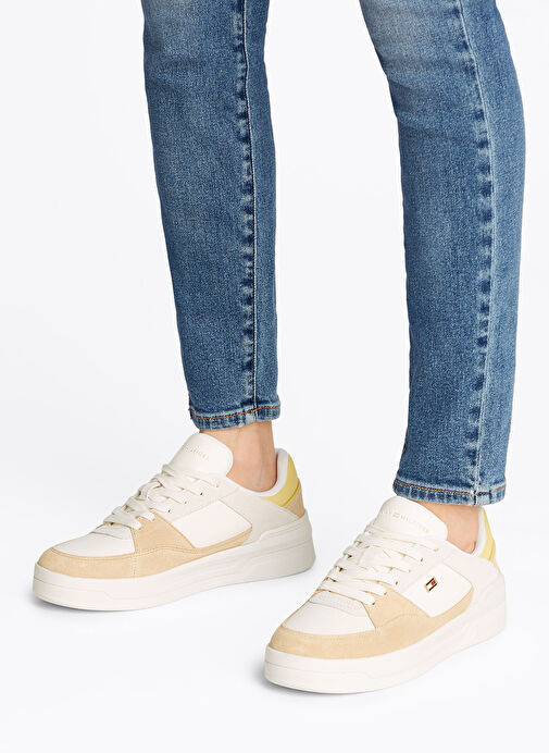 Tommy Hilfiger Beyaz Kadın Deri Sneaker FW0FW08456 - Görsel 7