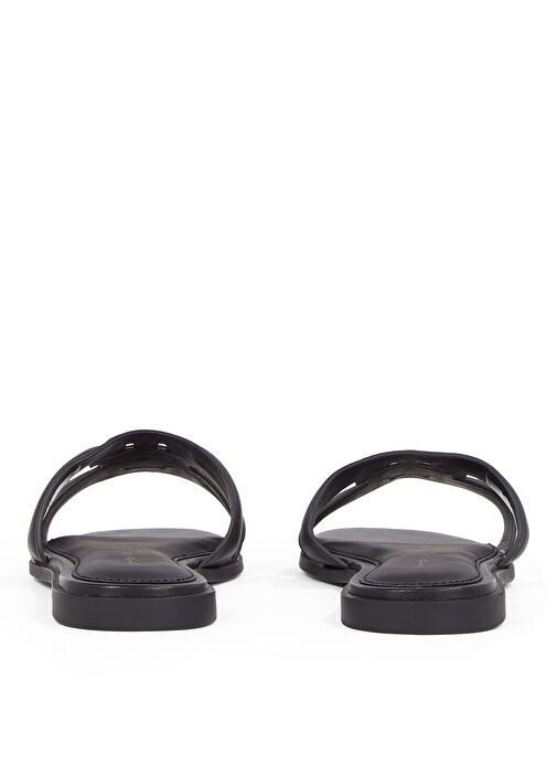 Tommy Hilfiger Siyah Kadın Deri Terlik FW0FW08671 - Görsel 6