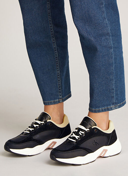 Calvin Klein Siyah Kadın Deri Sneaker YW0YW01646 - Görsel 7