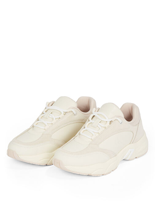 Calvin Klein Krem Kadın Deri Sneaker YW0YW01646 - Görsel 3