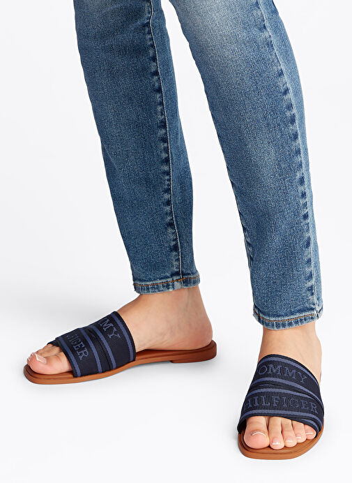 Tommy Hilfiger Lacivert Kadın Terlik FW0FW08421 - Görsel 8