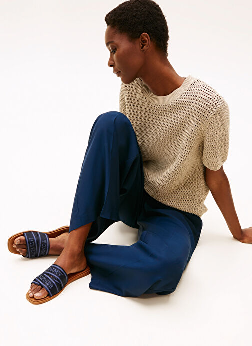 Tommy Hilfiger Lacivert Kadın Terlik FW0FW08421 - Görsel 9