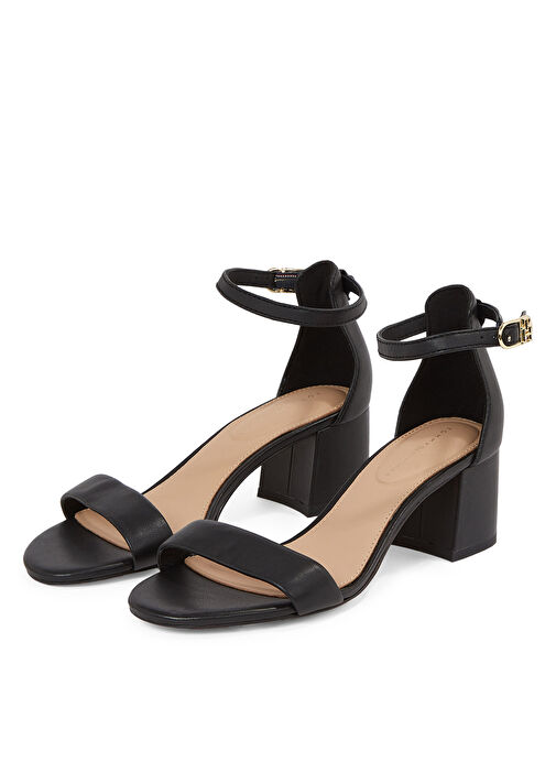 Tommy Hilfiger Siyah Kadın Deri Topuklu Ayakkabı FW0FW08673 - Görsel 4