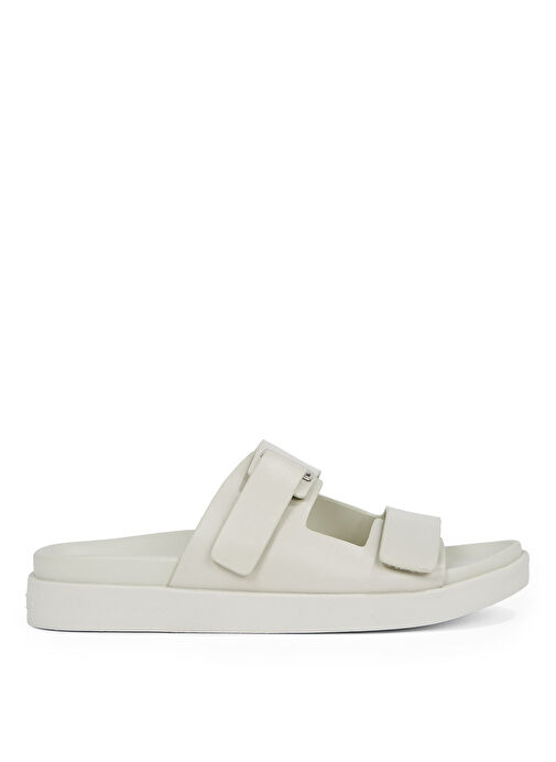 Calvin Klein Beyaz Kadın Deri Terlik HW0HW02489 - Görsel 2