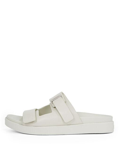 Calvin Klein Beyaz Kadın Deri Terlik HW0HW02489 - Görsel 3