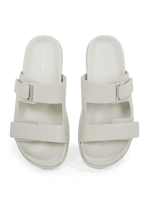 Calvin Klein Beyaz Kadın Deri Terlik HW0HW02489 - Görsel 5