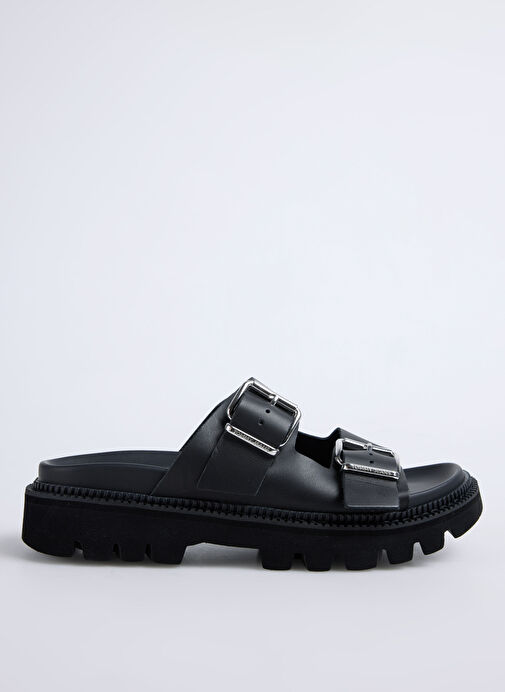 Tommy Hilfiger Siyah Kadın Deri Terlik EN0EN02753 - Görsel 2