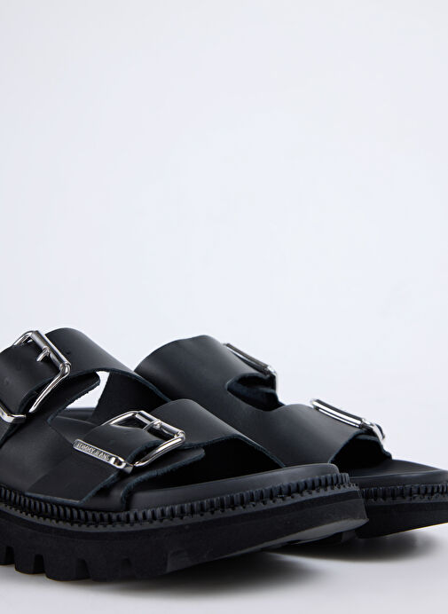 Tommy Hilfiger Siyah Kadın Deri Terlik EN0EN02753 - Görsel 6