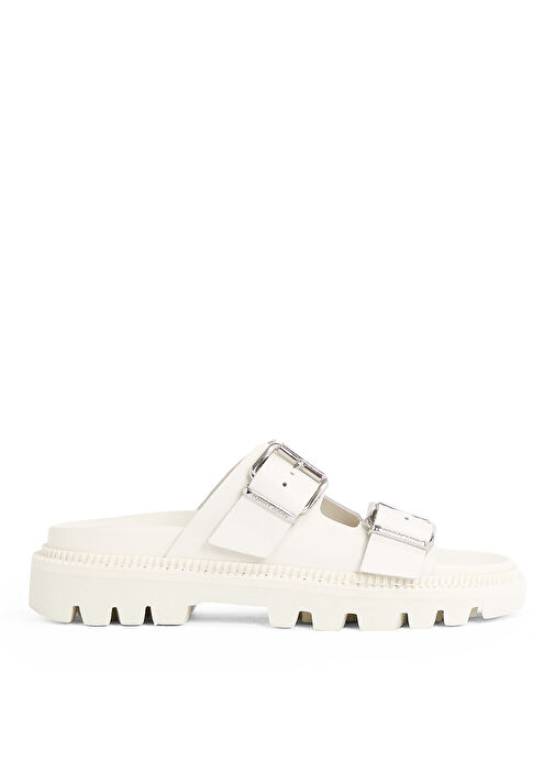 Tommy Hilfiger Beyaz Kadın Deri Terlik EN0EN02753 - Görsel 2