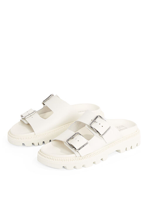 Tommy Hilfiger Beyaz Kadın Deri Terlik EN0EN02753 - Görsel 4