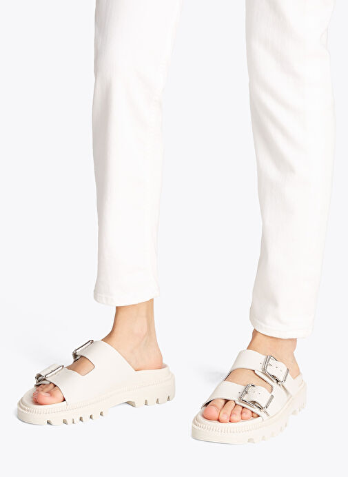 Tommy Hilfiger Beyaz Kadın Deri Terlik EN0EN02753 - Görsel 7