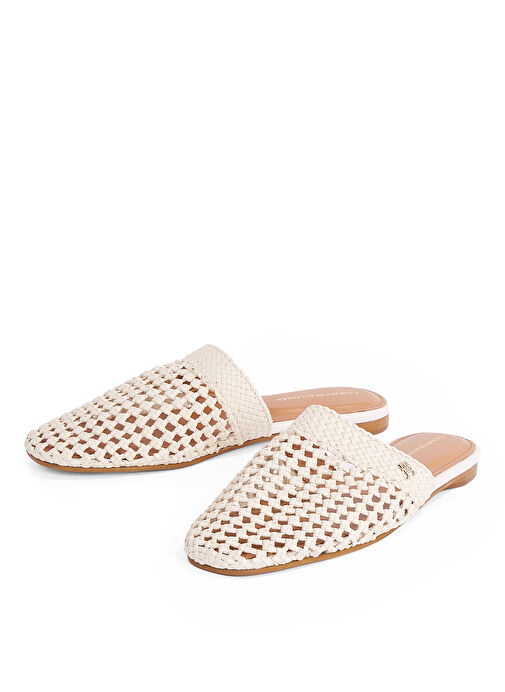 Tommy Hilfiger Ekru Kadın Terlik FW0FW08413 - Görsel 4