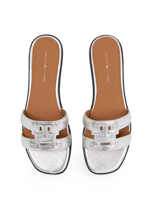 Tommy Hilfiger Gri Kadın Deri Terlik FW0FW08676 - Görsel 5