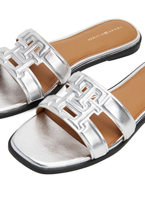 Tommy Hilfiger Gri Kadın Deri Terlik FW0FW08676 - Görsel 6