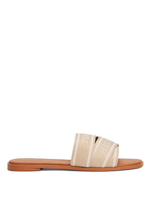 Tommy Hilfiger Bej Kadın Terlik FW0FW08421 - Görsel 2