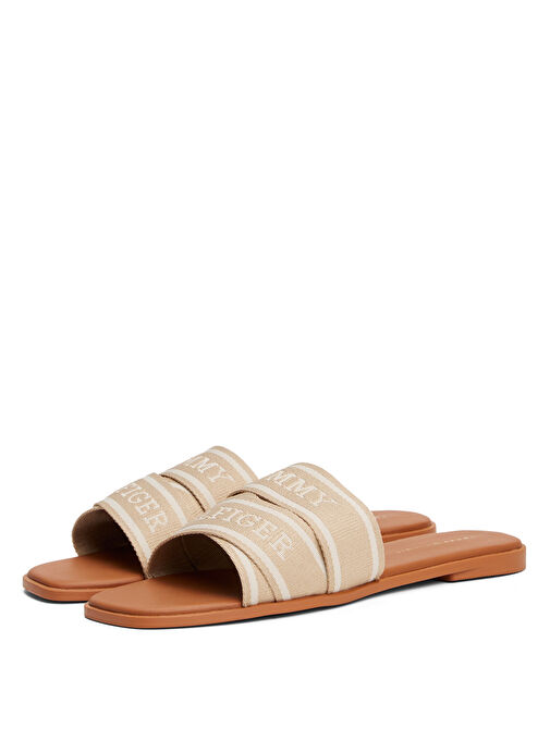 Tommy Hilfiger Bej Kadın Terlik FW0FW08421 - Görsel 4