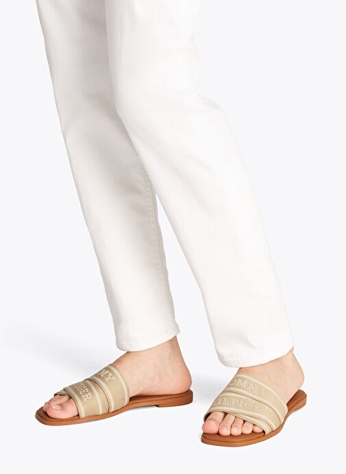 Tommy Hilfiger Bej Kadın Terlik FW0FW08421 - Görsel 8