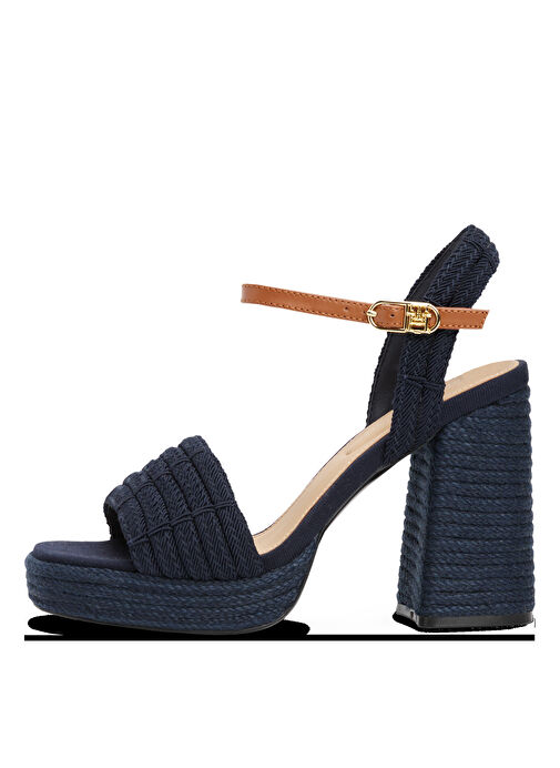 Tommy Hilfiger Lacivert Kadın Topuklu Ayakkabı FW0FW08425 - Görsel 5