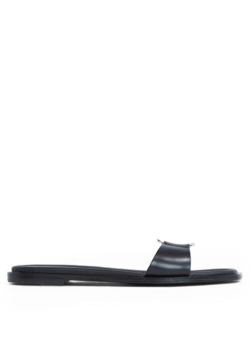 Calvin Klein Siyah Kadın Deri Terlik HW0HW02482 - Görsel 2