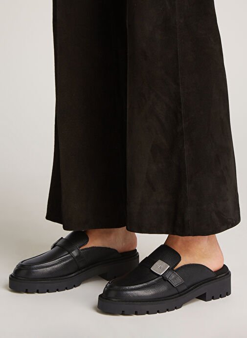 Calvin Klein Siyah Kadın Deri Terlik YW0YW01655 - Görsel 7