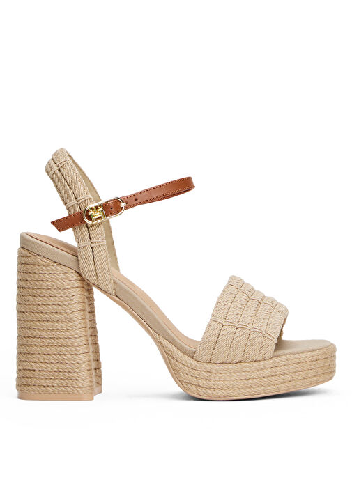 Tommy Hilfiger Bej Kadın Topuklu Sandalet FW0FW08425 - Görsel 2