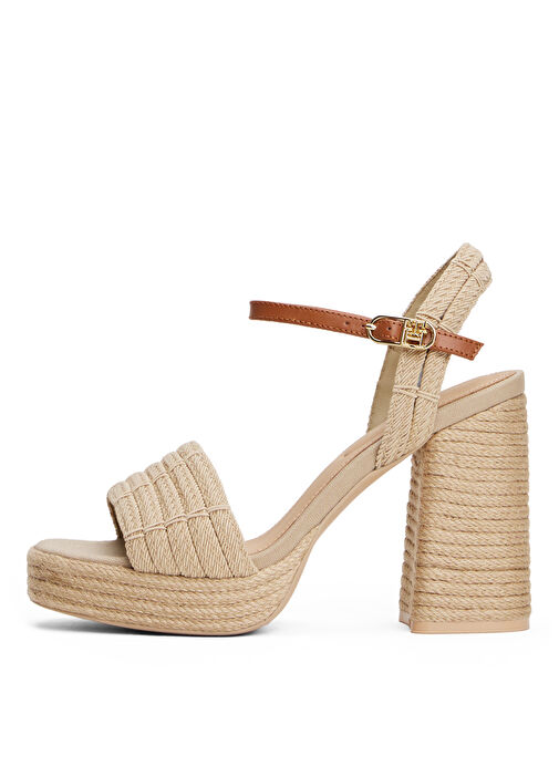 Tommy Hilfiger Bej Kadın Topuklu Sandalet FW0FW08425 - Görsel 3