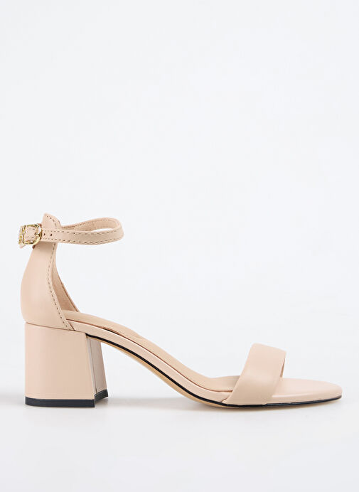 Tommy Hilfiger Bej Kadın Deri Topuklu Ayakkabı FW0FW08673 - Görsel 2