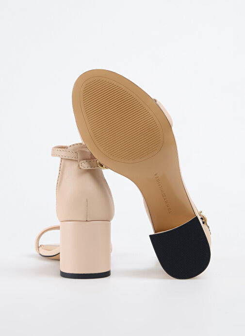 Tommy Hilfiger Bej Kadın Deri Topuklu Ayakkabı FW0FW08673 - Görsel 5