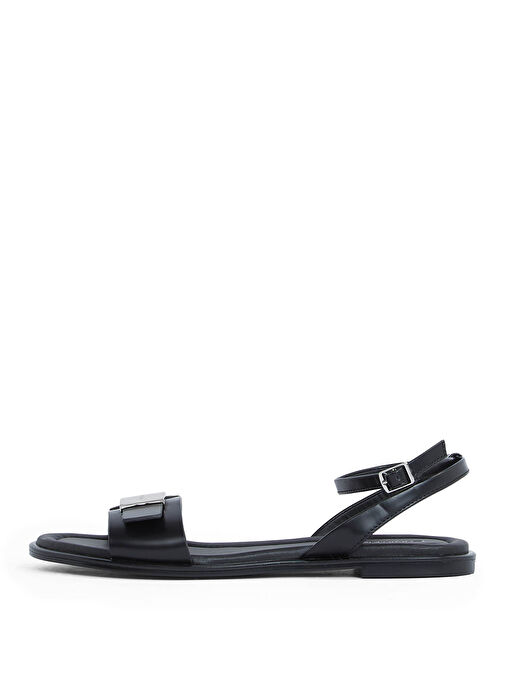 Calvin Klein Siyah Kadın Deri Sandalet HW0HW02367 - Görsel 3