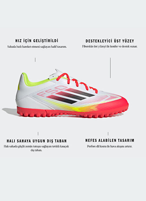 adidas IE1225 F50 CLUB TF Beyaz Erkek Halı Saha Ayakkabısı - Görsel 11