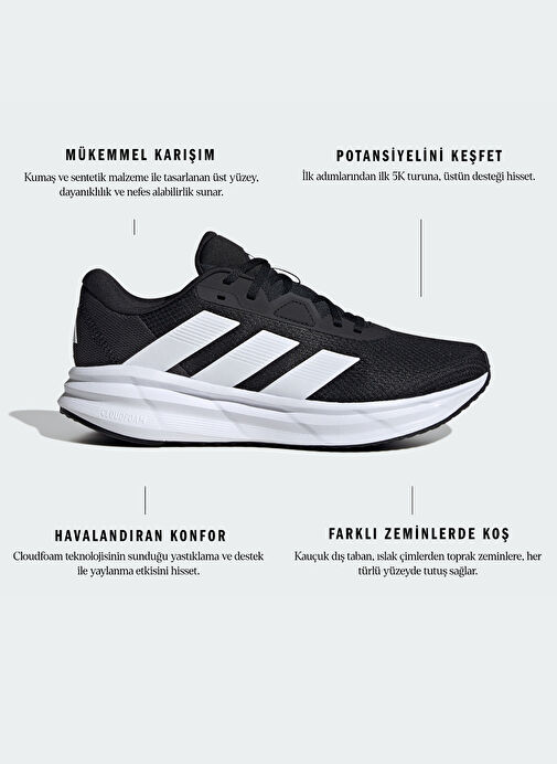 Adidas ID8760 GALAXY 7 M Siyah Erkek Koşu Ayakkabısı - Görsel 11