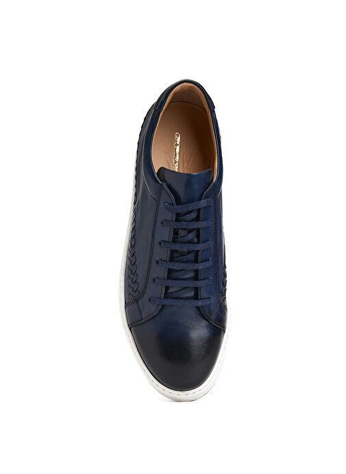George Hogg Lacivert Erkek Deri Sneaker 10-76 - Görsel 4