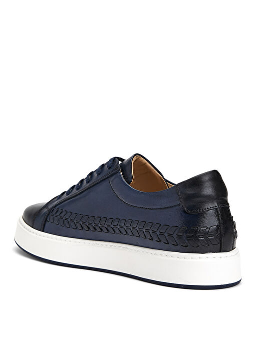 George Hogg Lacivert Erkek Deri Sneaker 10-76 - Görsel 5