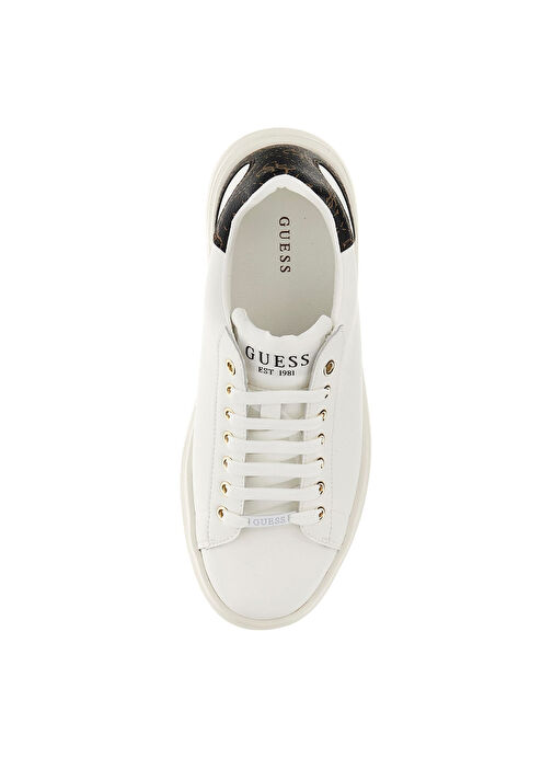 Guess Beyaz Kadın Deri Sneaker FLJELBFAL12-WHBRO - Görsel 5
