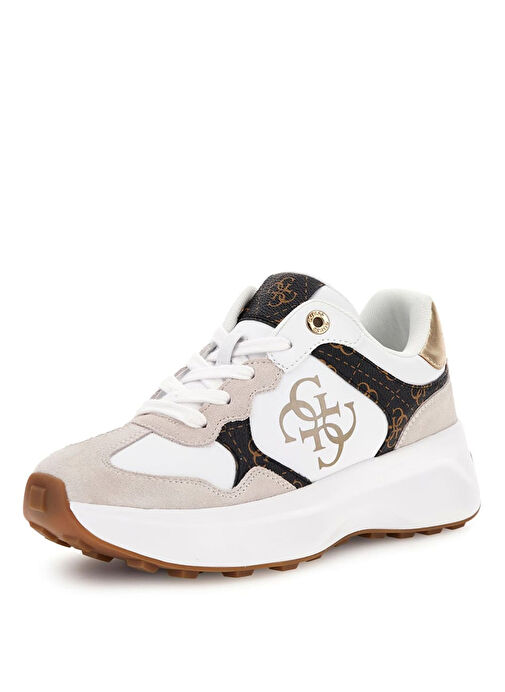 Guess Beyaz - Siyah Kadın Sneaker FLPLUCPEL12-WHIBR - Görsel 2